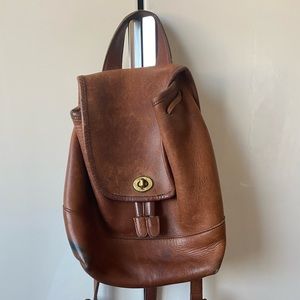 Brown leather back pack